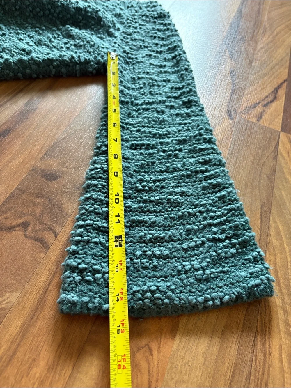 Billabong Women’s Teal Bouclé Cropped Scoop-Neck Sweater Size S